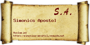 Simonics Apostol névjegykártya